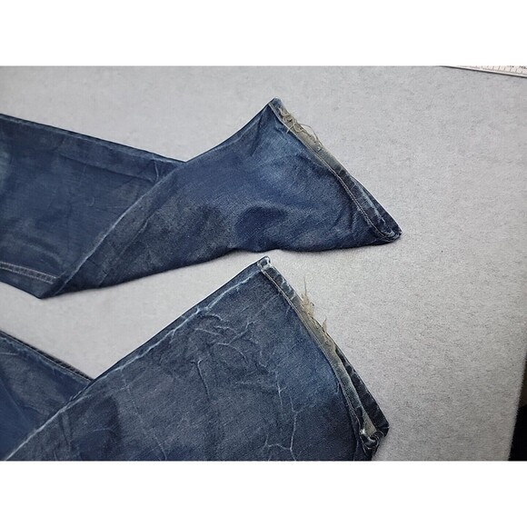 Hudson Jeans Mens 32 34x33 Straight Dark Blue Distressed Mid Rise Stretch USA - Picture 5 of 15